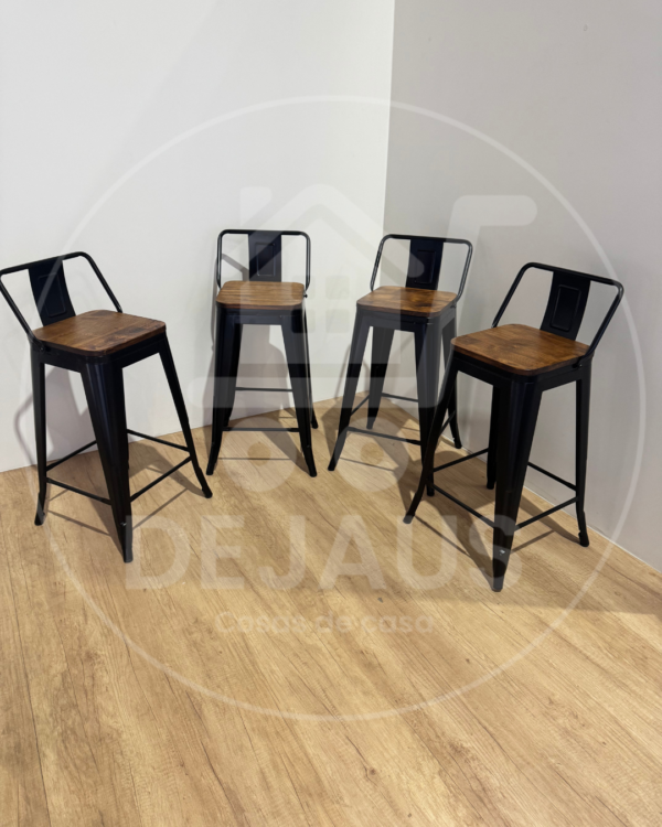 pack x4 taburetes tolix Altos con madera (75cm)