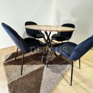 Set de Comedor 4P – Mesa Dubai Black MDF Madera + Silla Beetle