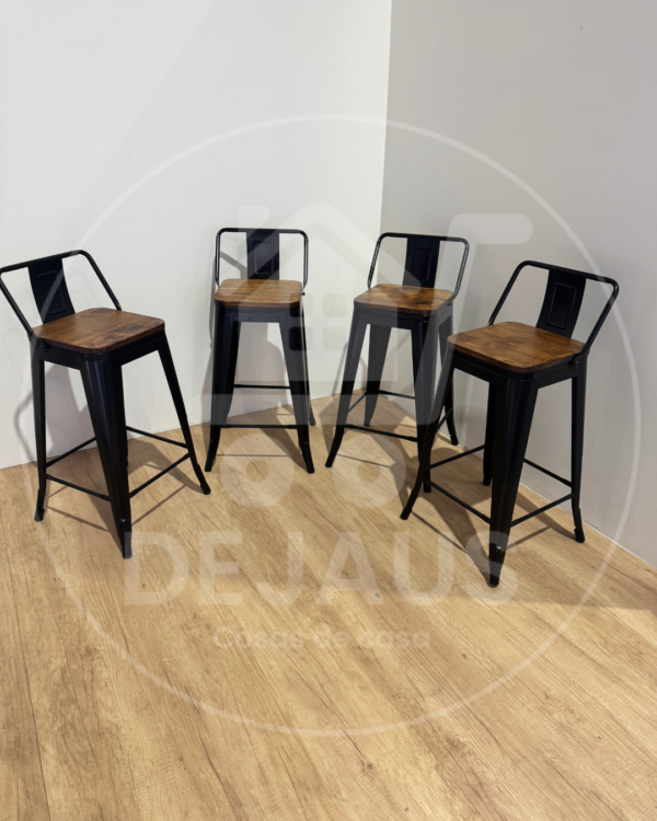 pack x4 taburetes tolix Altos con madera (75cm)