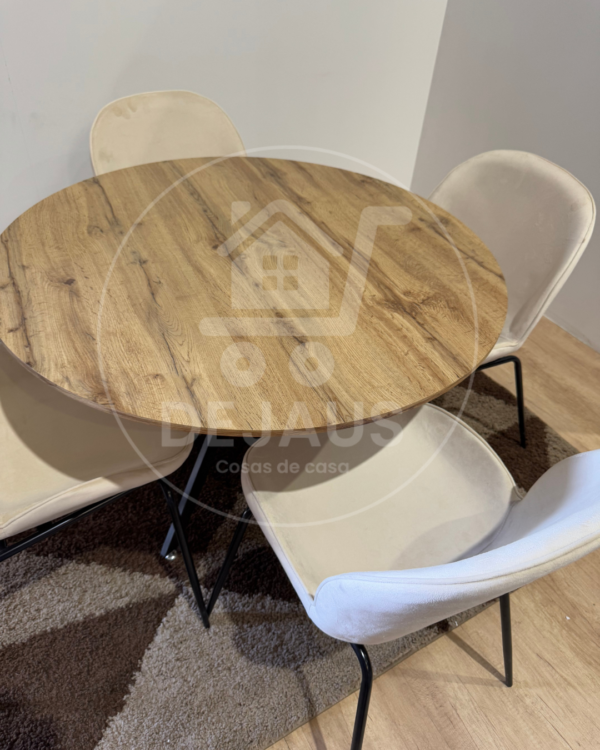 Set de Comedor 4P – Mesa Dubai Black MDF Madera + Silla Beetle