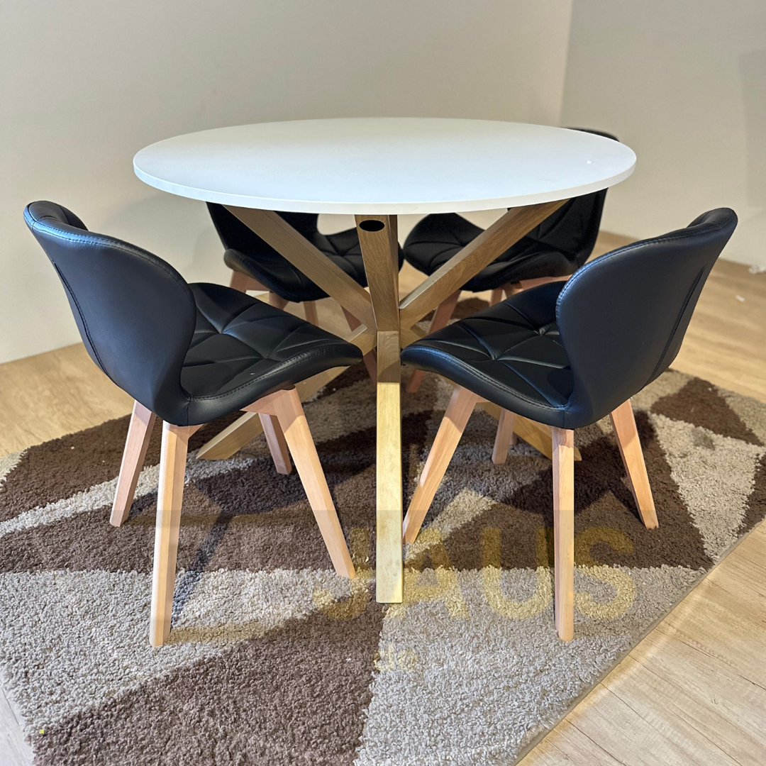 Mesa de comedor Warwick MDF + 4 Sillas Mariposa Felpa - Imagen 3