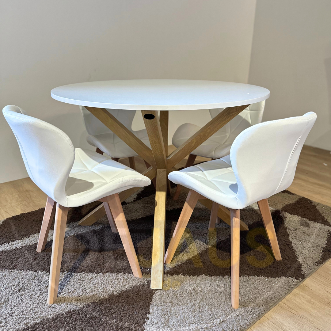 Mesa de comedor Warwick MDF + 4 Sillas Mariposa Felpa