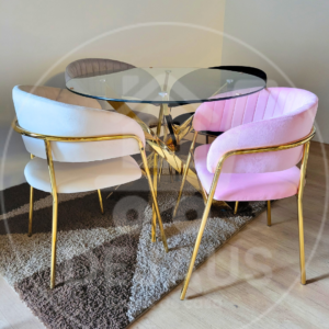 Mesa Dubai Gold con 4 Sitiales Isa Gold