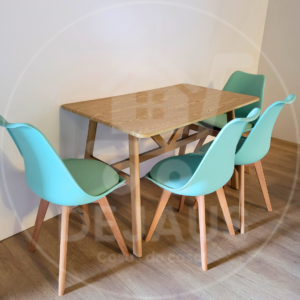 Mesa Comedor Wood (120x70) con 4 Sillas Tulip