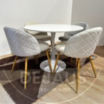 Mesa Tulip MDF con 4 Sillas Tokio Felpa