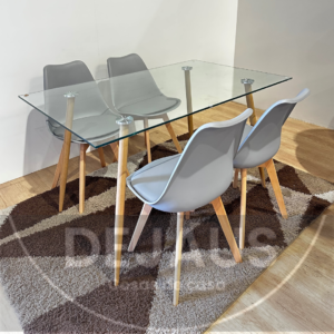 Mesa Nórdica Four 130*80 con 4 Sillas Tulip