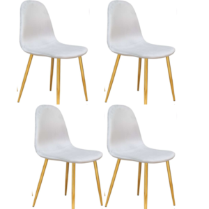 Pack de 4 Sillas Milano Felpa Gold