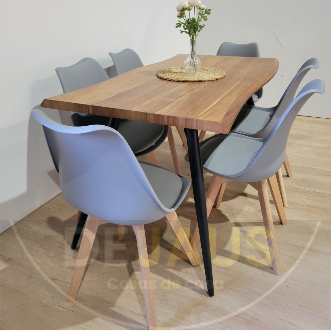 Mesa Rectangular Nordica mas 6 Sillas Tulip - Imagen 2