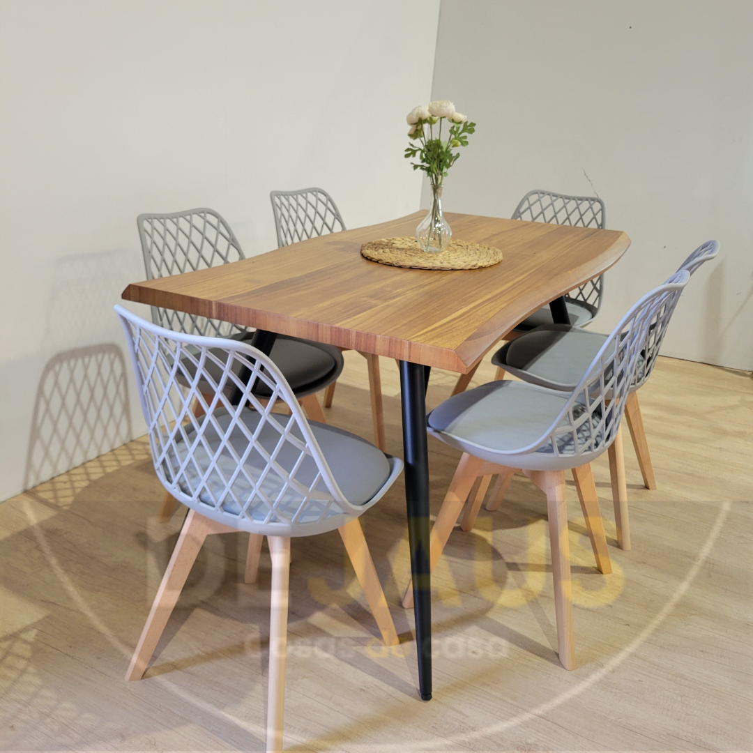 Mesa Rectangular Nordica con 6 Sillas Tulip Mesh - Imagen 3