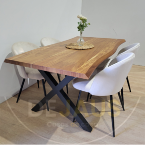 Mesa Rectangular Nordica X con 4 Sillas Tokio Felpa Black