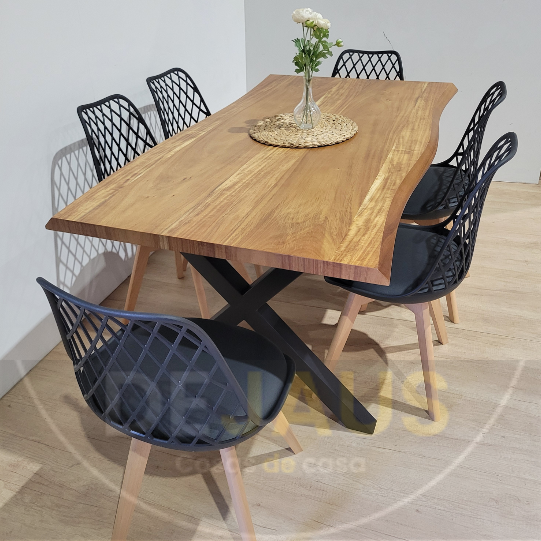 Mesa Rectangular Nordica X con 6 Sillas Tulip Mesh - Imagen 3