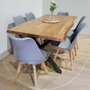 Mesa Rectangular Nordica X con 6 Sillas Tulip