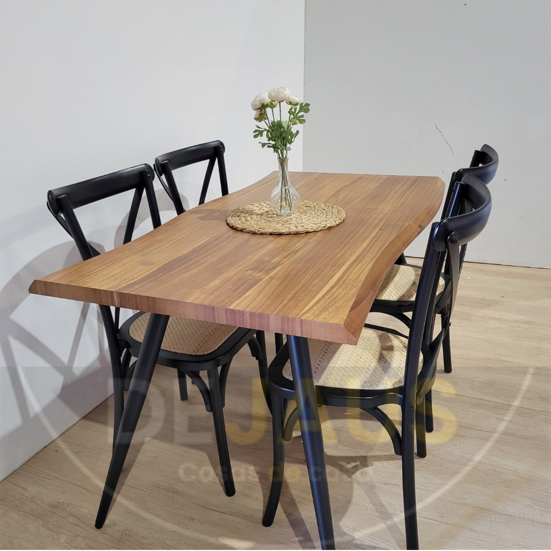 Mesa Rectangular Nordica con 4 Sillas Crossback Madera - Imagen 3