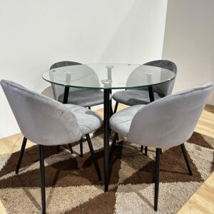 Mesa Rodonda Lyon Black 4 Sillas Tokio Lisa