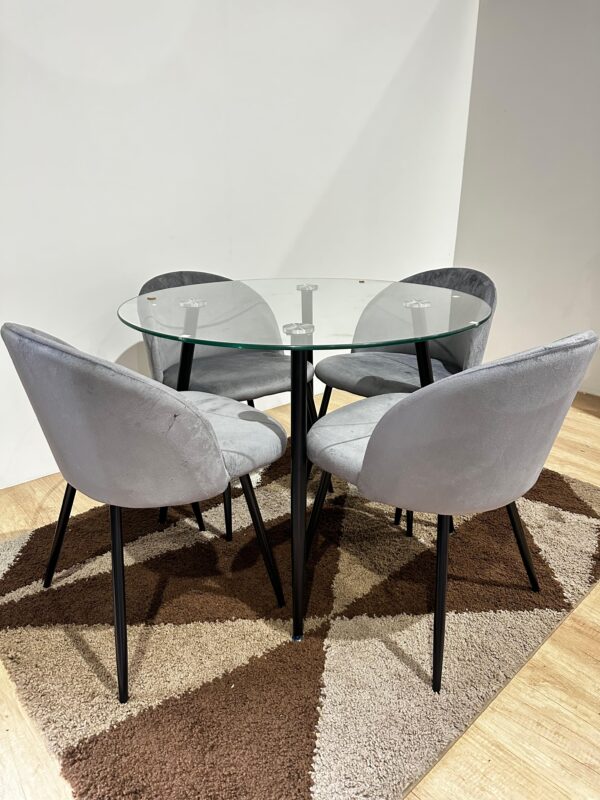 Mesa Rodonda Lyon Black 4 Sillas Tokio Lisa