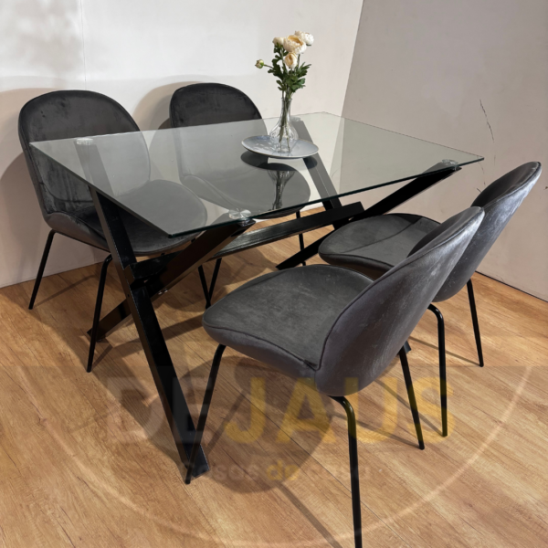 Mesa Medlock Black con 4 Sillas Beetle Black - Imagen 2