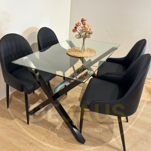 Mesa Medlock con 4 Sillas Royal PU Black - Imagen 2