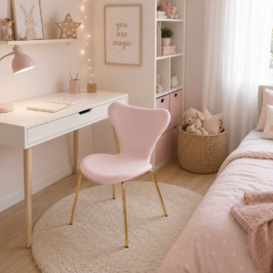 Silla Corazón Felpa Gold