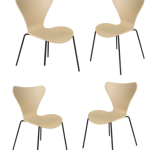 Pack 4 Sillas Corazón Polipropileno Black