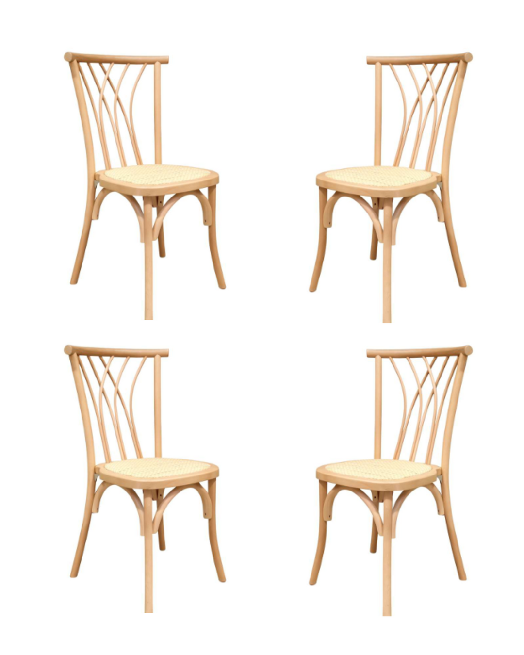 Pack 4 Sillas Crosswood Madera