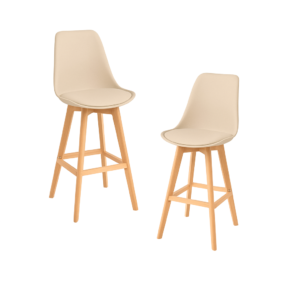 Taburete Tulip New Pack X2 Terraza o Comedor (75cm Alto Asiento)