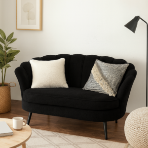 Sofa Corona 2 Cuerpos Negro