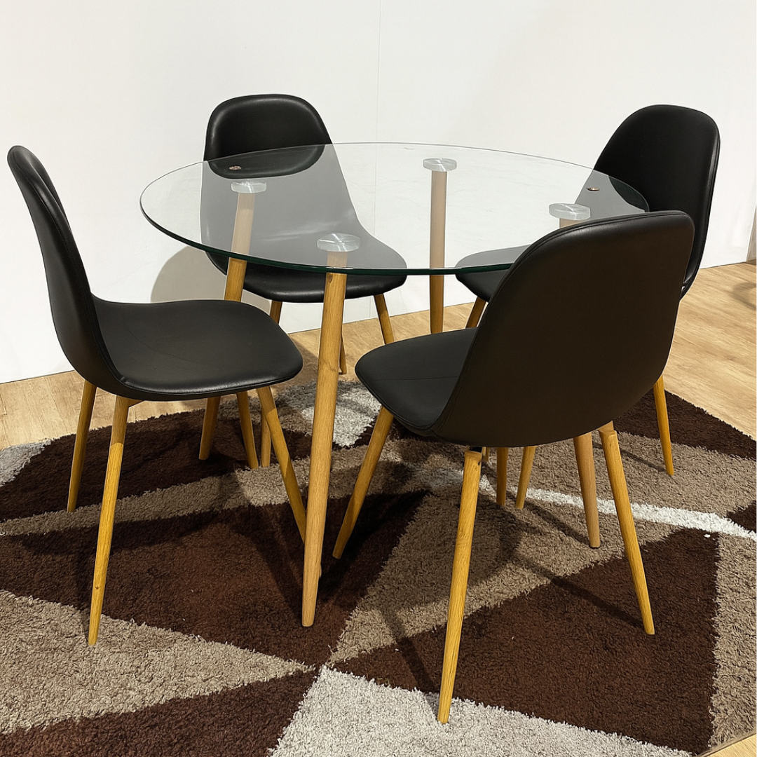 Mesa Lyon Wood con 4 Sillas Milano Lino - Imagen 2