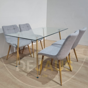 Mesa Lyon Rectangular con 4 Sillas Tiffany Wood