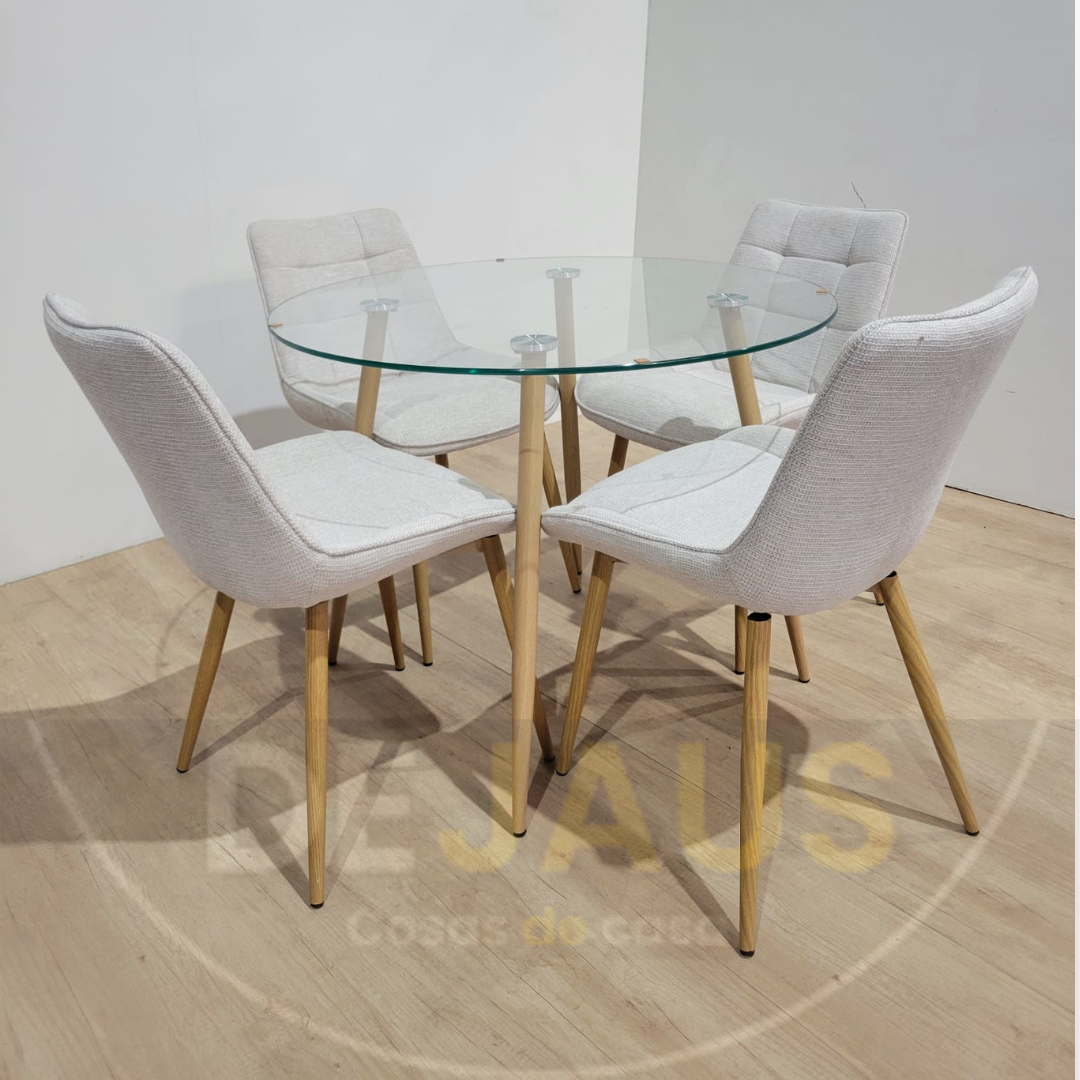 Mesa Lyon Wood con 4 Sillas Tiffany Wood - Imagen 4