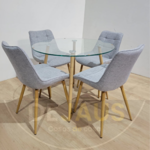 Mesa Lyon Wood con 4 Sillas Tiffany Wood