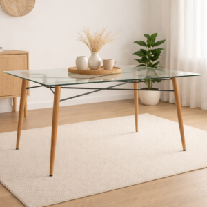 Mesa Rectangular de Vidrio Charles Eames
