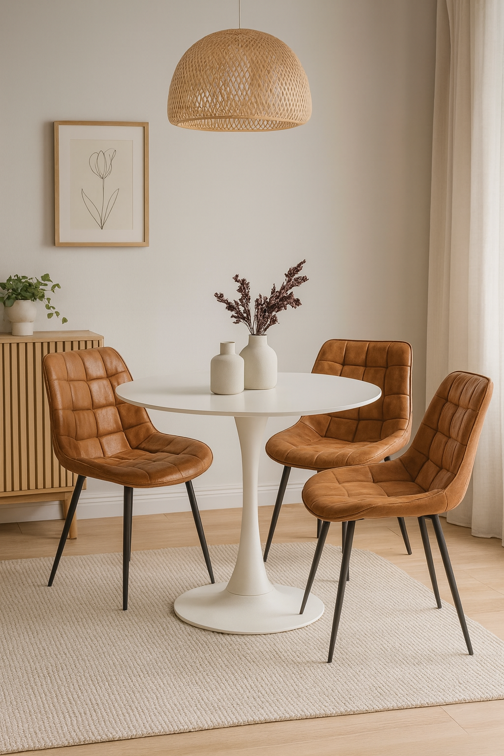 Silla Boton PU Envejecido