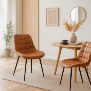 Pack 2 Sillas Boton PU Envejecido