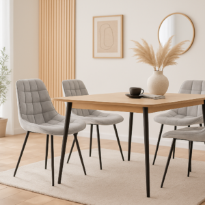 Pack 4 Sillas Boton PU Envejecido