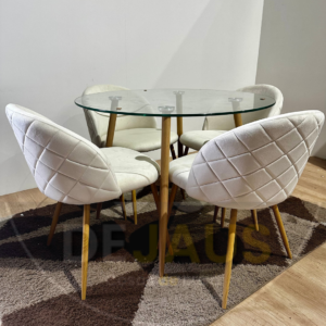 Mesa Lyon con 4 Sillas Tokio Wood