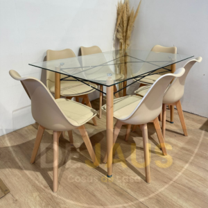 Mesa Charles con 6 Sillas Tulip