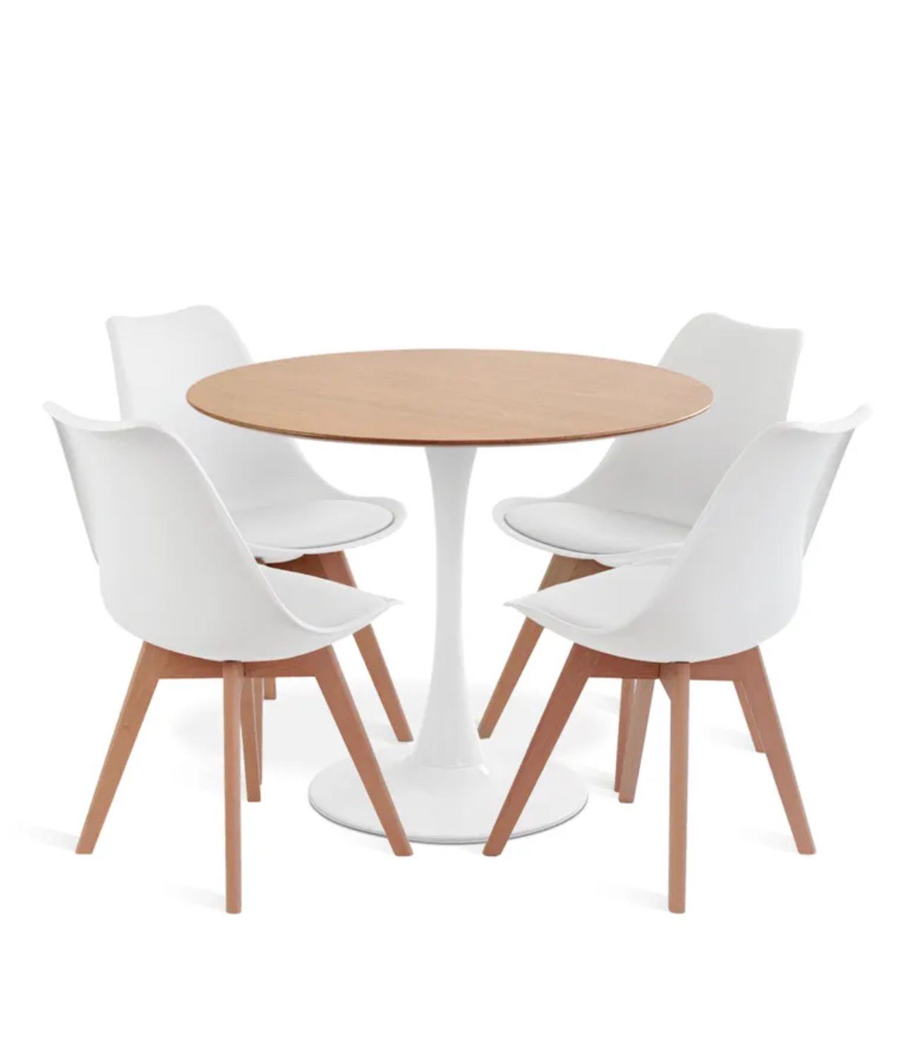 Mesa de Comedor Tulip Madera Blanca con 4 Sillas Tulip - Imagen 6