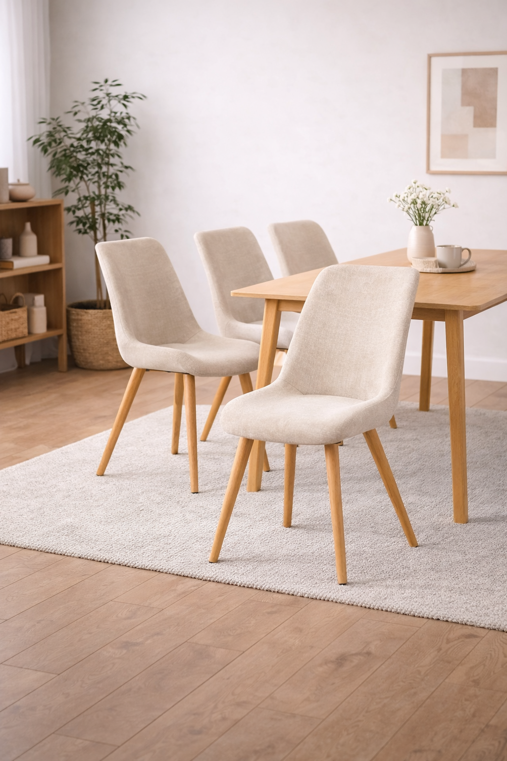 Pack 4 Sillas Tiffany Lino Wood