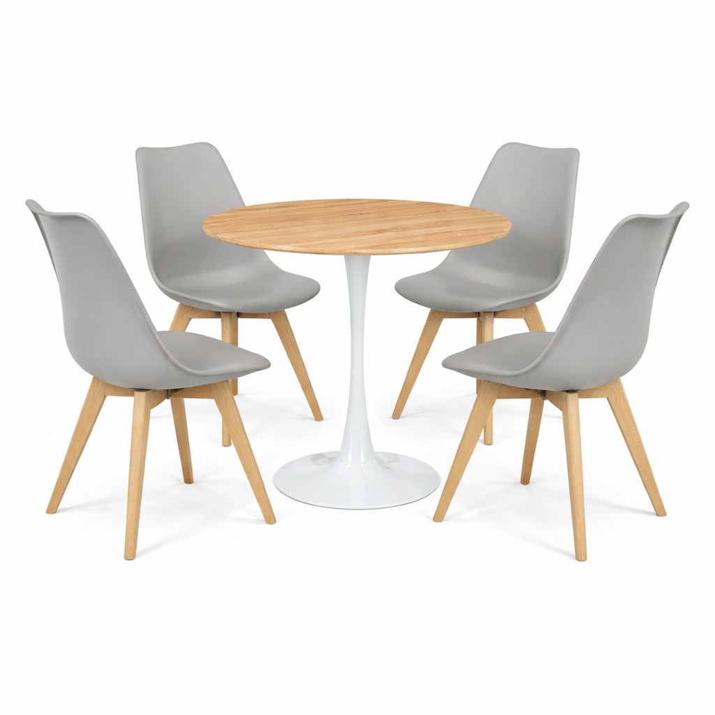 Mesa de Comedor Tulip Madera Blanca con 4 Sillas Tulip - Imagen 4