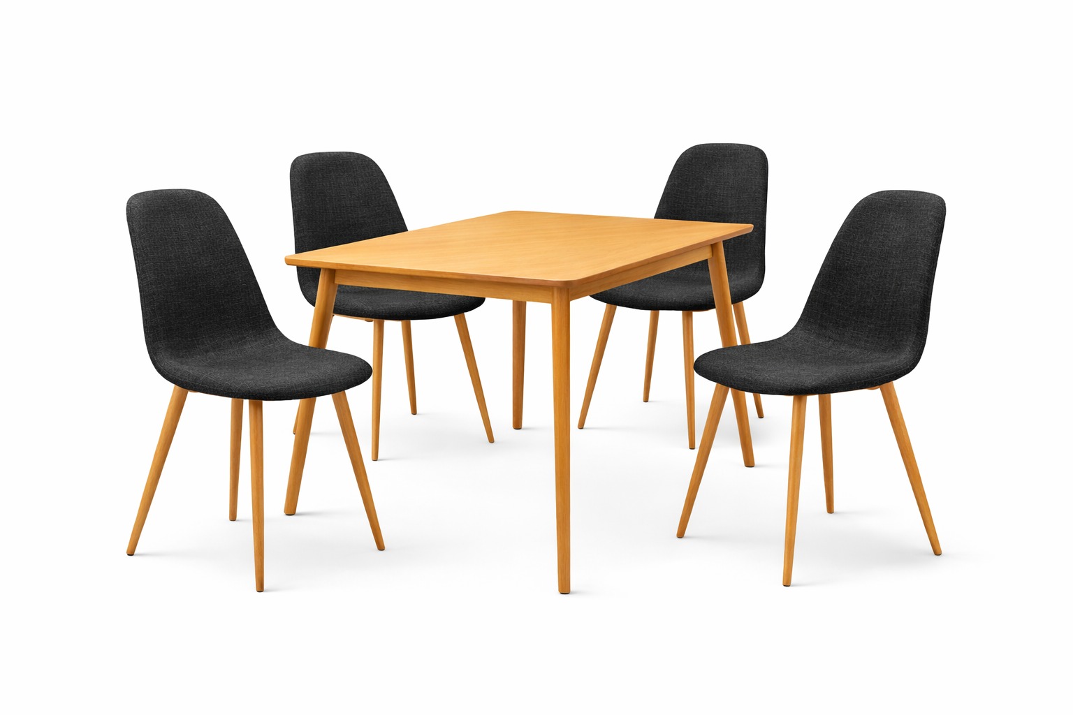 Comedor 4 Personas Mesa Vema Cuadrada con Sillas Milano Lino Wood - Imagen 4