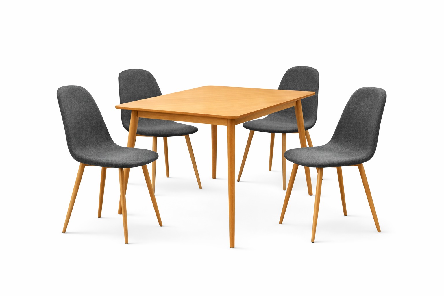 Comedor 4 Personas Mesa Vema Cuadrada con Sillas Milano Lino Wood - Imagen 3