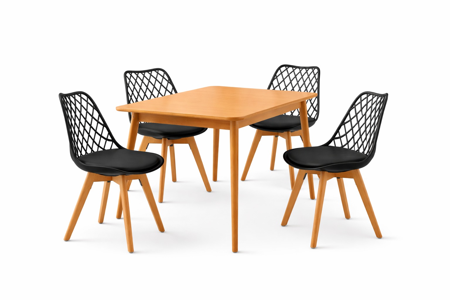 Comedor 4 Personas Mesa Vema Cuadrada con Sillas Tulip Mesh - Imagen 3