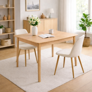 Comedor 2 Personas Mesa Vema Cuadrada con Sillas Milano Lino Wood