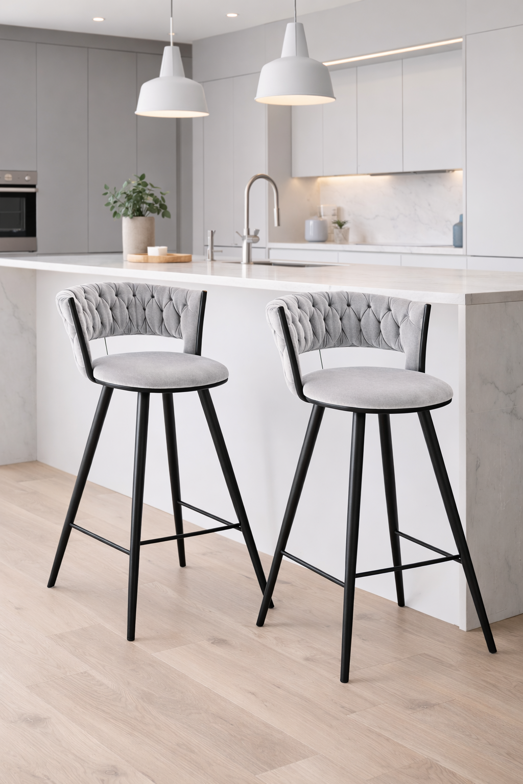 Pack 2 Taburete Mónaco Gold Fijo (66cm Altura al Piso)