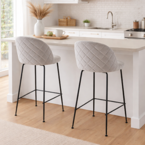 Pack 2 Taburetes Tokio Felpa Black