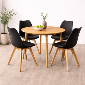 Mesa de Comedor Vema redonda con 4 Sillas Tulip