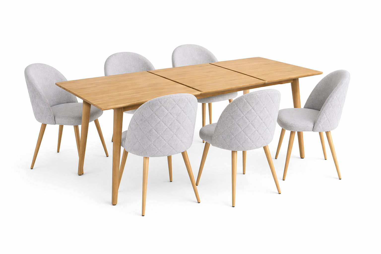 Mesa de comedor expandible Zeus Wood 6 sillas tokio lino arpi wood - Imagen 2