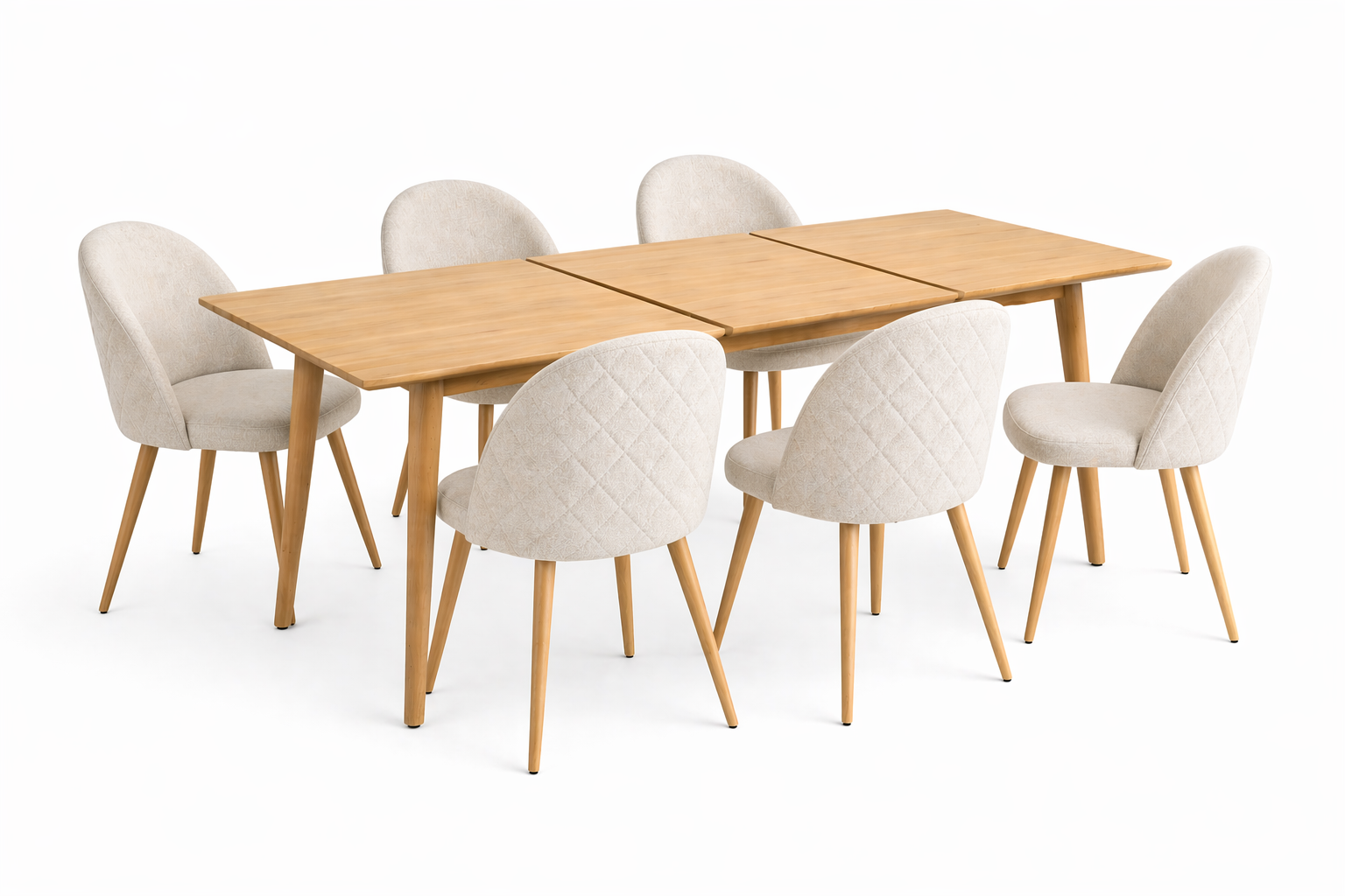 Mesa de comedor expandible Zeus Wood 6 sillas tokio lino arpi wood - Imagen 3