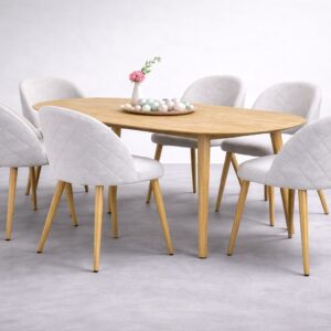 Mesa de Comedor Expandible wood 6 Sillas Tokio Lino Arpi Wood