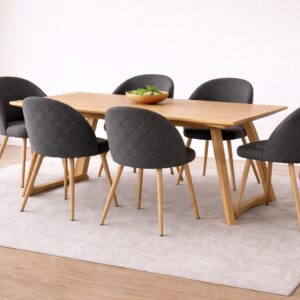 Mesa de comedor expandible Zeus Wood 6 sillas tokio lino arpi wood